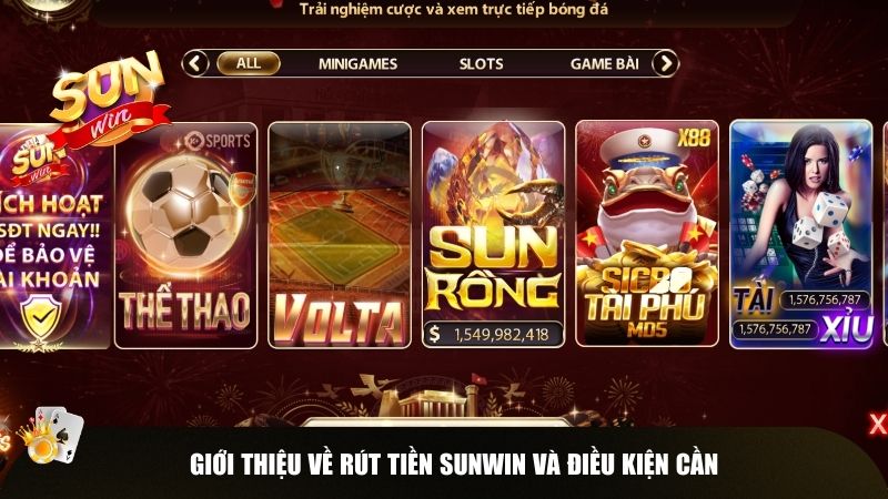 Giới thiệu về rút tiền Sunwin và điều kiện cần