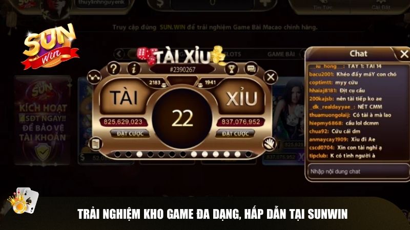 Trải nghiệm kho game đa dạng, hấp dẫn tại Sunwin